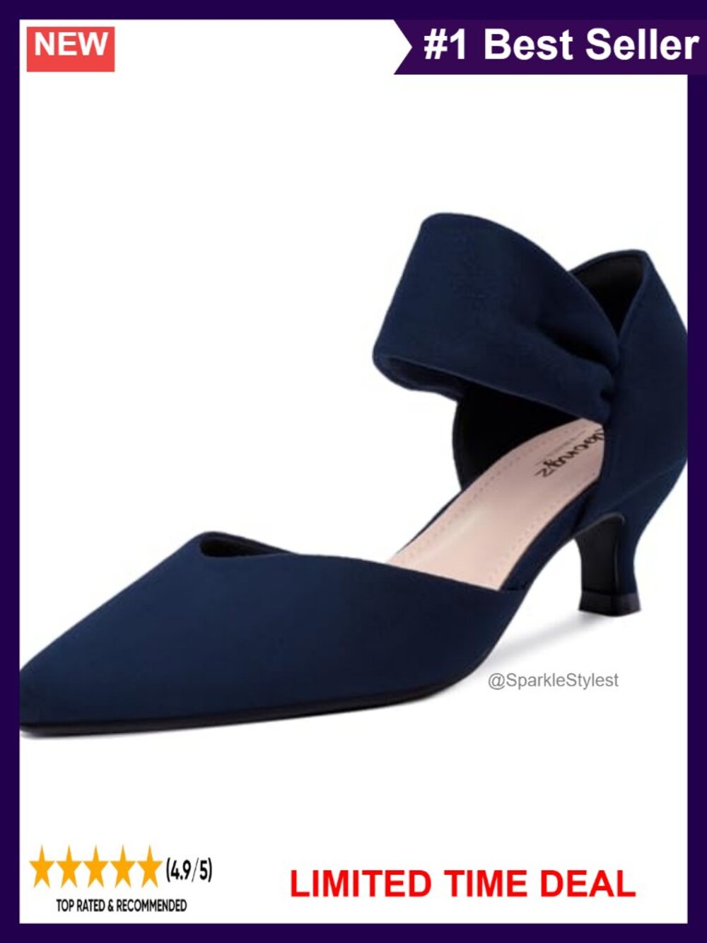 Kitten Heels Closed Toe Pointed Toe Slip On Pumps Bridal Party Dressy Shoes